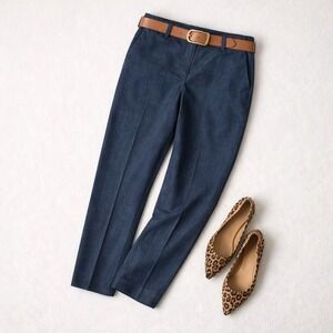 Talbots Staple Piece Hampshire Ankle Pants 12P Dark Wash Polished Denim Classic